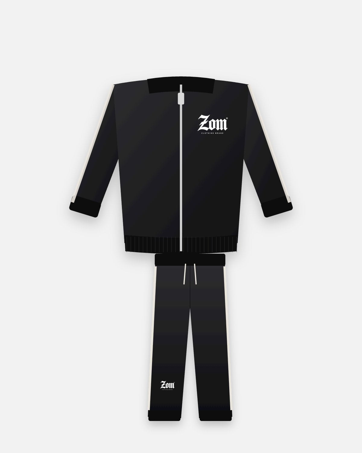 ZOM Zip-Up Tracksuit - Black